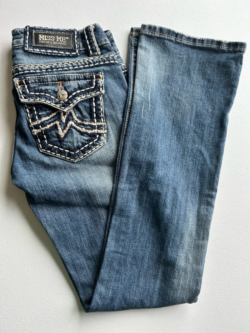 Y2K Vintage Miss Me Signature Bootcut Jeans Size 27 Embroidered